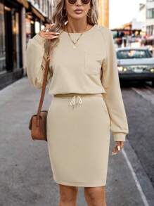 SHEIN LUNE 女士兩件套裝 - 杏色 - 查看 1