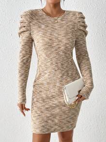 SHEIN Privé 連身裙 - 卡其色 - 查看 1