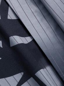 DAZY 女士漸變植物印花腰帶上衣和褲子睡衣套裝 - 深灰色 - 查看 8