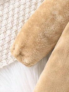 Sudadera Con Capucha De Manga Larga Con Orejas De Conejo Para Niñas Pequeñas Para Primavera Y Otoño - Caqui - Ver 4