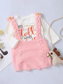 Baby Girls' Sweater Jumpsuit, No T-Shirt Included - Pink - View 1