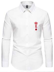 Manfinity Homme Men Embroidered Detail Shirt - White - View 1