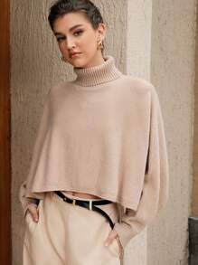 Anewsta Ngắn Cổ cao tay cánh Áo len - Lạc đà - Xem 7