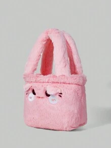 ROMWE Kawaii 女士可愛毛絨手提包 - 粉色 - 查看 3