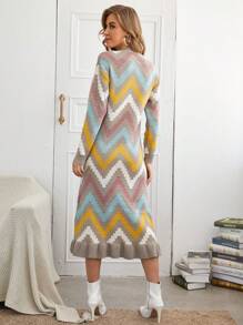 SHEIN Clasi Của phụ nữ Nhiều màu Áo len Dài Đầm - Nhiều màu - Xem 2