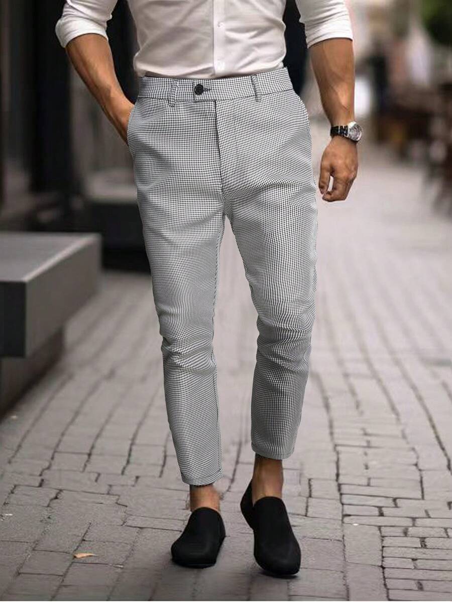 Manfinity Mode 西裝褲 - 黑與白 - 查看 1