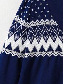 Con trai Đúng mốt Và Duy nhất Hòn đảo Công bằng Phong cách Áo len Mở Áo len - Màu xanh hải quân - Xem 6