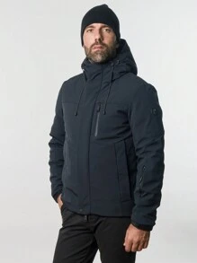 Men's Fashionable Hooded Jacket, Wind-Proof, Warming - Navy Blue - View 5