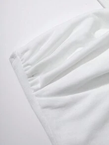 SHEIN Unity Top crop de un hombro girante delantero - Blanco - Ver 8