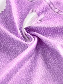 SHEIN Young Girls' Butterfly &  Effect Flared Pants With Printed Design - Purple - View 8