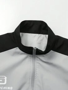 Manfinity Homme Chaqueta De Hombre Con Impresión De Letras Y Bloque De Color