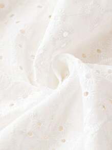 SHEIN LUNE 大尺寸網布刺繡背心 - 白色 - 查看 3