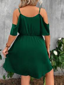 SHEIN LUNE Vestido de verano con hombros recortados para tallas grandes