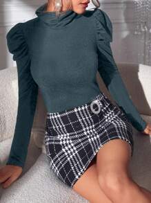 SHEIN LUNE 長袖t恤 - 霧霾藍 - 查看 3