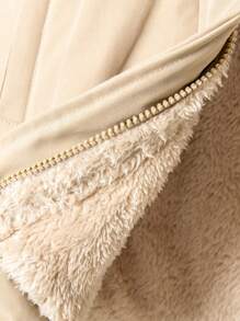 SHEIN Toddler Boys' Plush Patchwork Padded Coat - Khaki - View 6