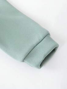 SHEIN Young Boy Colorblock Hooded Sweatshirt And Pants Set Chic Outfits For Autumn/Winter - Green - View 6