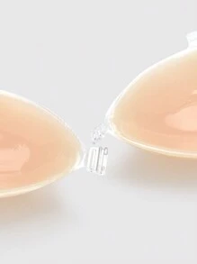 Solid Color Push-up Silicone Stick-on Bra With Removable Straps - Apricot - View 7