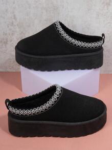 SHUZIA Zapatillas cómodas y cálidas con puntera redonda, suela gruesa y adorable para mujer, negro, para uso en el hogar y el exterior, ideales como regalo en Navidad, otoño, invierno, Año Nuevo, San Valentín y verano