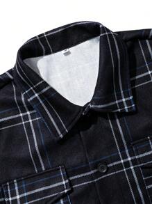 Manfinity Homme Nam Kẻ sọc Túi có nắp Áo khoác - màu đen - Xem 5