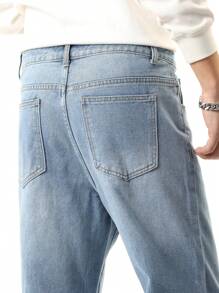 Manfinity Hypemode Nam Quần legging thẳng Bông Mèo Whisker - Rửa nhẹ - Xem 5