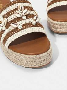 SheIn VCAY 女士楔形高跟鞋和厚底鞋 - 咖啡棕 - 查看 5