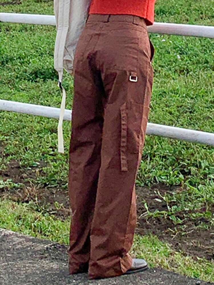 Solid Slant Pocket Pants