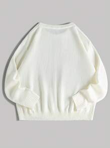 SHEIN Qutie Jersey De Talla Grande Con Cuello Redondo - Blanco - Ver 2
