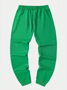 Men's Spring & Autumn Fashionable Sweatpants With Digital Print, Casual Outdoor Drawstring Trousers - Green - View 2