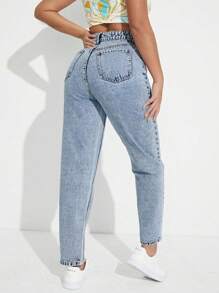 SHEIN ICON 牛仔摩美司褲 - 淺色水洗藍 - 查看 2