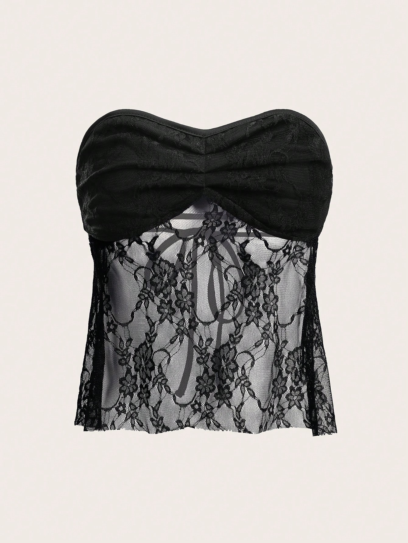 Lace splice tube top