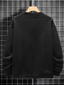 Manfinity Hypemode Men Plus Letter Print Fluffy Lined Sweatshirt