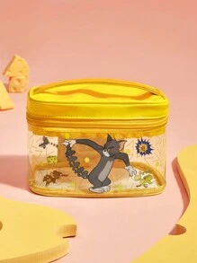 TOM & JERRY X SHEIN Yellow Transparent Cosmetic Bag - Yellow - View 2