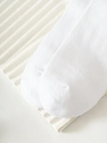 4pairs Black & White Mid-calf Socks For Teenagers, All Seasons