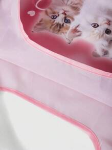 ROMWE Kawaii Cartoon Cat Portable Tote Bag, Water-resistant & Scratch-resistant Women's Handbag - Multicolor - View 7