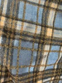 SHEIN LUNE 格紋翻領夾克背心 - 藍色 - 查看 7