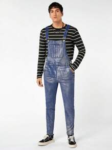 Manfinity VCAY Petos mezclilla de hombres - Plateado - Ver 3