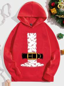 Manfinity RebelGame Loose Fit Men's Christmas Printed Hoodie - Red - View 1