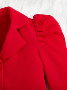 SHEIN 年輕女孩羊腿袖夾克和裙子