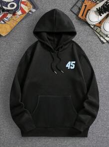 Manfinity EMRG Hoodie Térmico Con Gráficos De Coche Y Letra De Hombro Caído Para Hombres - Caqui - Ver 2