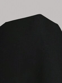 EMERY ROSE Chaqueta Con Capucha De Color Sólido De Talla Grande Con Diseño De Cremallera Oblicua - Negro - Ver 7