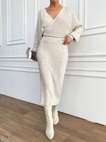 EURMUSE Ensemble Pull Deux Pièces Pour Femme