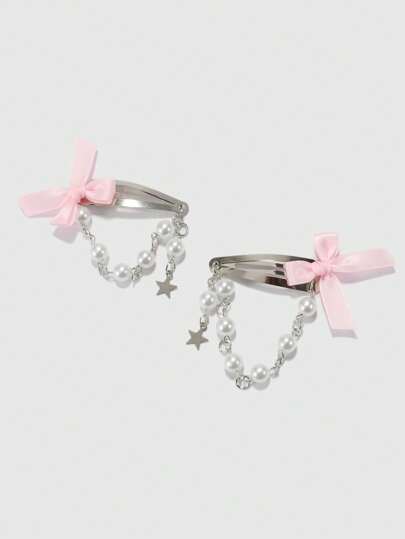 Kawaii 1 Coppia di mollette per capelli carini a forma di cuore, mollette per capelli per San Valentino