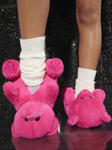 SHUZIA Damen Schuhe geschlossene Zehenpartie Fuchsia Bär Knöchel Hausschuhe Damen Innen Hausschuhe