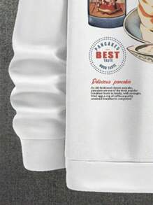 Manfinity Hypemode 男士寬鬆版型印花圖案連帽衫 - 白色 - 查看 5