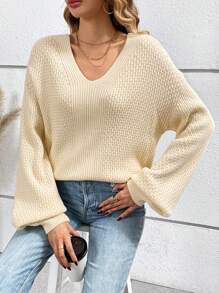 SHEIN Frenchy Jersey De Hombro Caído De Un Solo Color - Albaricoque - Ver 3