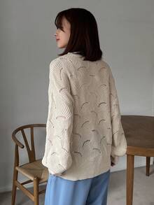 FRIFUL Women's Drop Shoulder Sweater - Khaki - View 2