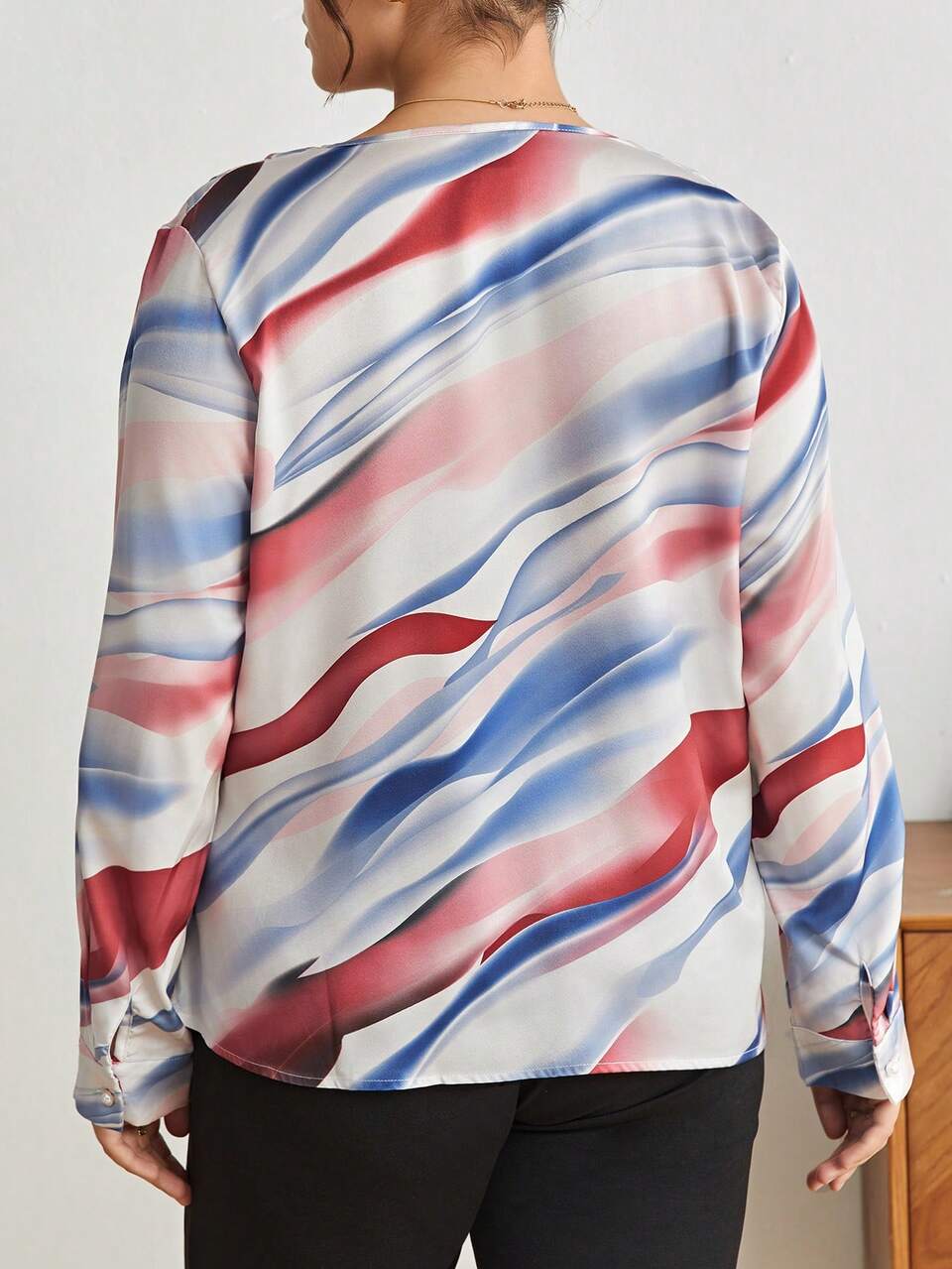 Women's Plus Size Full Print Shirt
