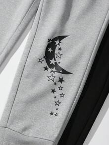 SHEIN Unity 女性2入組月亮印花休閒運動衫和長褲套裝 - 彩色 - 查看 5