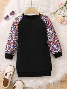 SHEIN 女童拉甘袖運動衫 - 彩色 - 查看 1