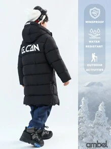 Chàng trai trẻ Mùa Đông Không thấm nước Chống gió Dày lên Dài Áo khoác bông - màu đen - Xem 10